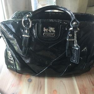 Coach Black Patent Leather Tote